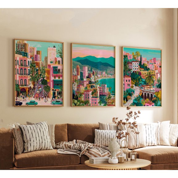 Beirut Posters Lebanon Travel Wall Art Mediterranean City Print Set Modern Artwork Coastal Home Decor Urban Landscape Style Set 3