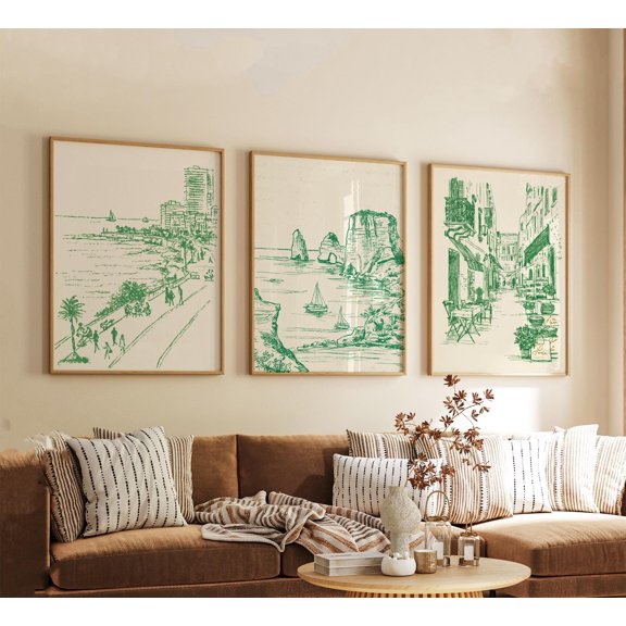 Beirut Posters Lebanon Travel Wall Art Mediterranean City Print Set Modern Artwork Coastal Home Decor Urban Landscape Style Set 3