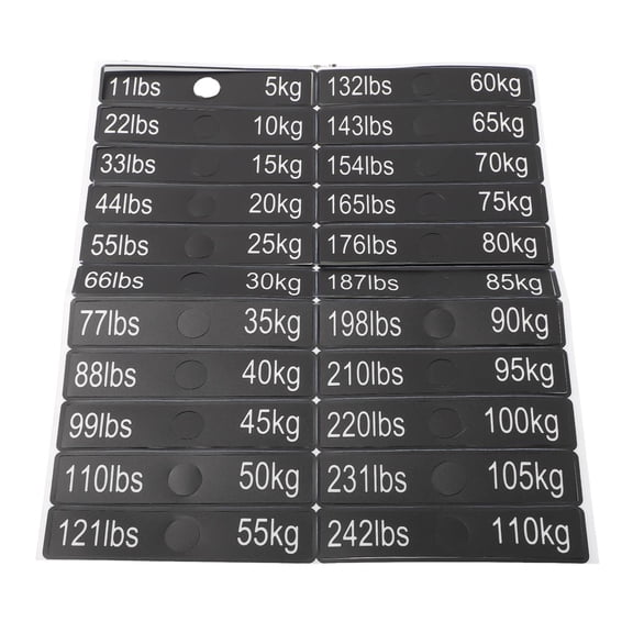 Beisidaer 1 Sheet Gym Weight Sticker Labels Power Equipment Label Numbers Sticker Labels