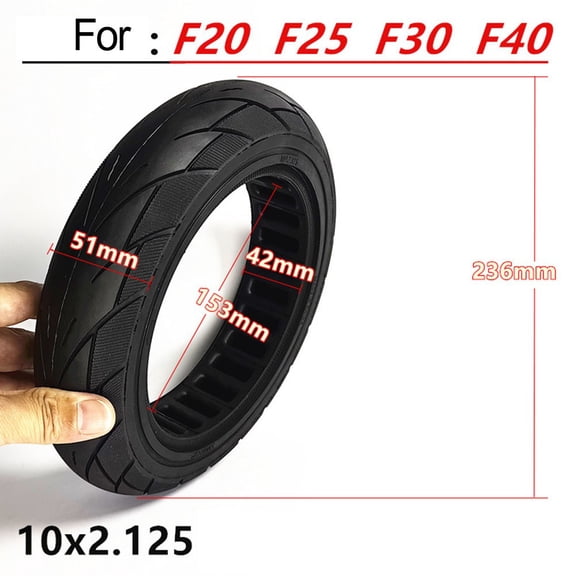 Beisidaer 10 Inch 10X2.125 Solid Tyre For Segway -Ninebot F20/F25/F30/F40 Electric Scooter