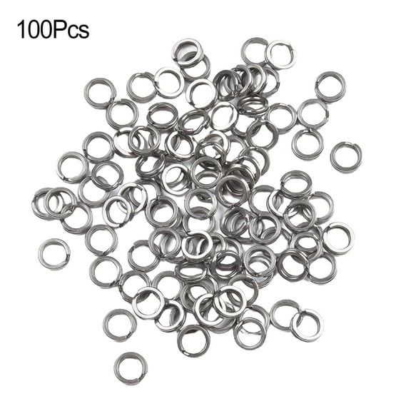 Beisidaer 100Xstainless Steel Bait Ring Bait Hook Connector O-Ring Fishing Gear Accessorie