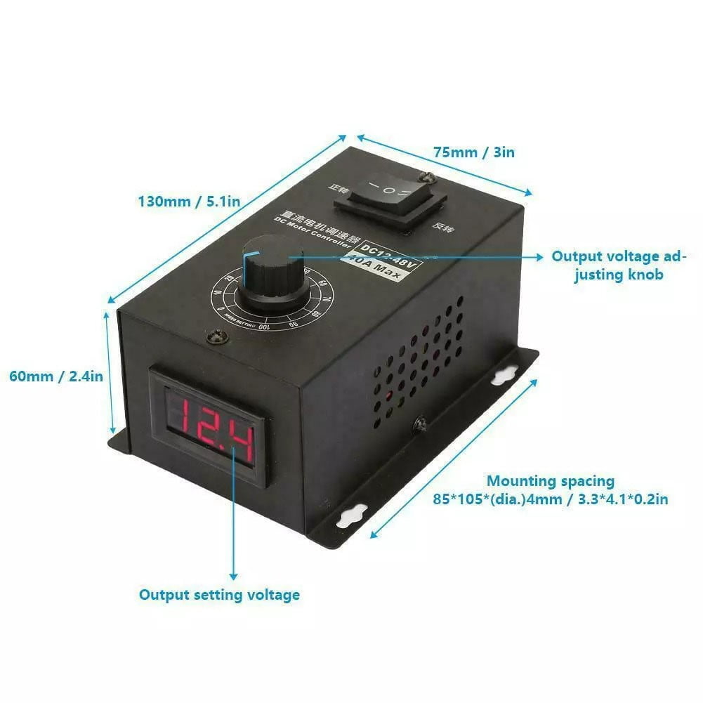 Beisidaer 1Pcs Dc Motor Speed Controller Governor 12V~48V 40A Brush For ...