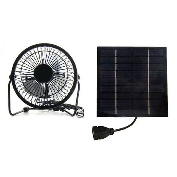 Beisidaer 4'' USB Solar Fan Portable Adjustable Support Electric Fan