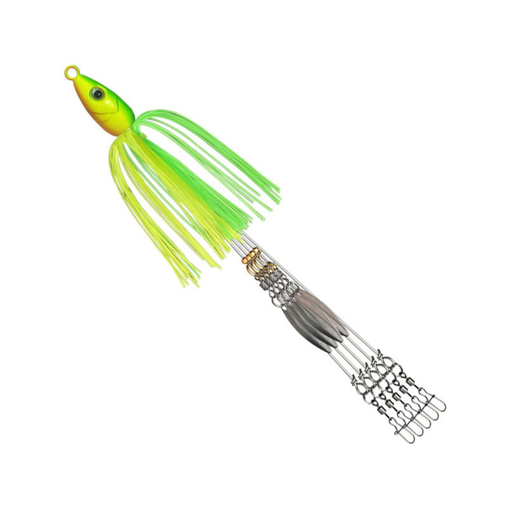 Beisidaer 5 Arms Alabama Umbrella Rig Willow Blade MultiLure Rig Fishing Spinner Bass