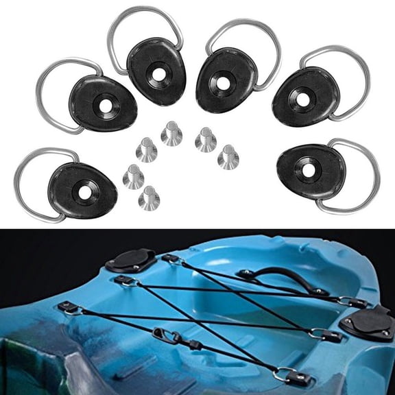 Beisidaer 6X Kayak Paddle D Ring Boat Tie Down Loop Shackle Fishing Rigging Fitting Buckle