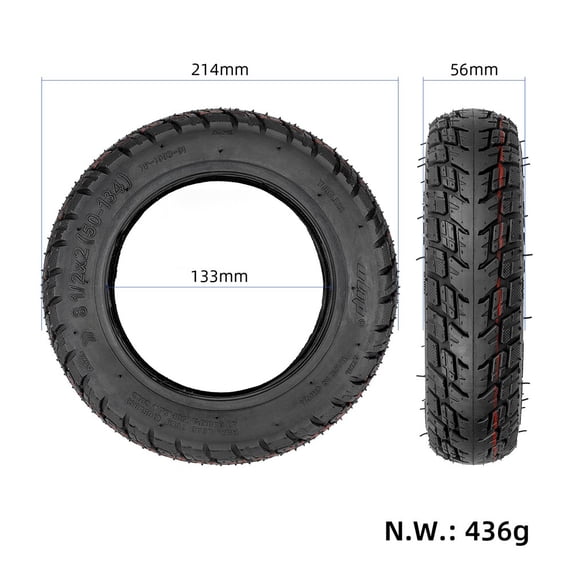 Beisidaer 8.5 Inch 8 1/2*2(50-134) Tubeless Off-Road Tyre For For For For Vsett 9&9+/ 9 Scooters