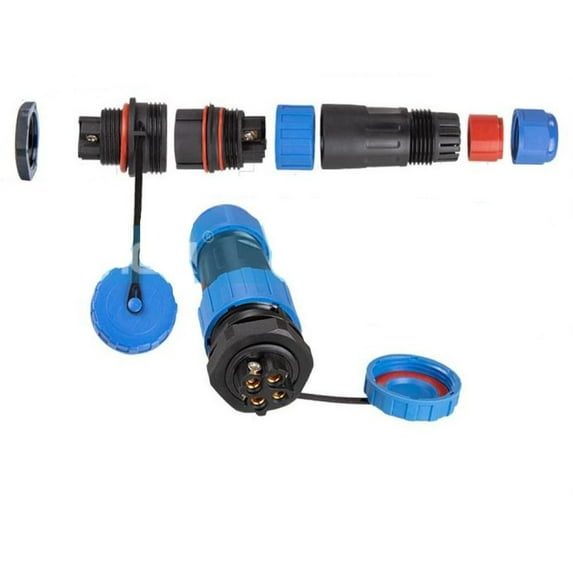 Beisidaer IP68 Waterproof Aviation Plug Connector Solder-Free Cable Back Nut Socket 4 Pin