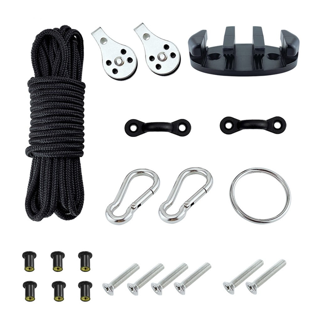 Beisidaer Kayak Anchor Trolley Kit Rope Pulleys Pad Eyes Rivets Marine