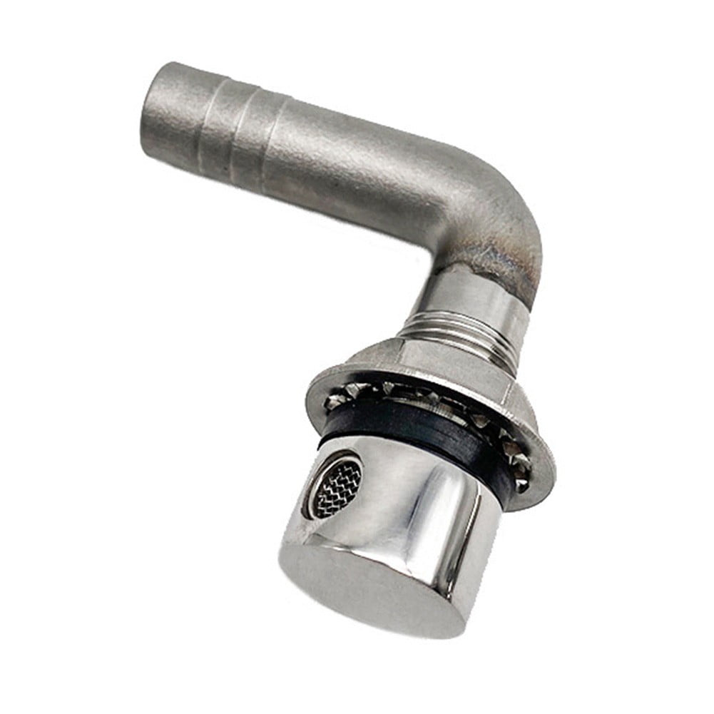 90 Degree Boat Fuel Vent For 5/8 Inch Hose - Marine Grade 316 Stainless Steel Flush Mount Vent With Gasket For Yacht Kayak Boat