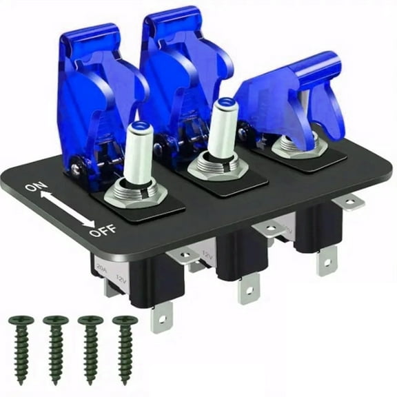 Beisidaer Metal Red Led Rocker Ignition Switch Panel Circuit Breaker 12V Car Marine Boat