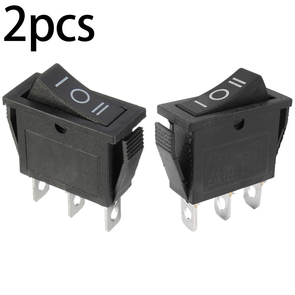 Three Position Rocker Switch Beisidaer On-Off-On Rectangle Rocker Switch 3 Position SPDT Black for ...