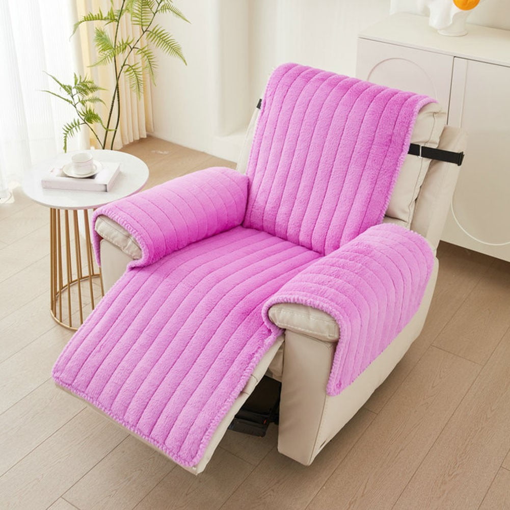 Beisidaer Rabbit Plush Sofa Cushion Winter Thickened NonSlip Cushion Recliner Sofa Cover