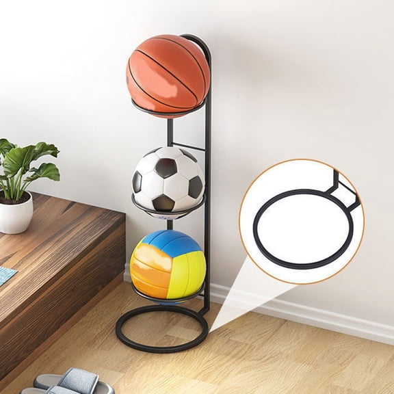 Beisidaer Removable Ball Storage Rack Standing Ball Rack 3-Layer For Basketball Football