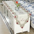 thumbnail image 1 of Beisidaer Table Runner Embroidered Floral Lace Fabric Translucent Gauze Table Cloth, 1 of 8