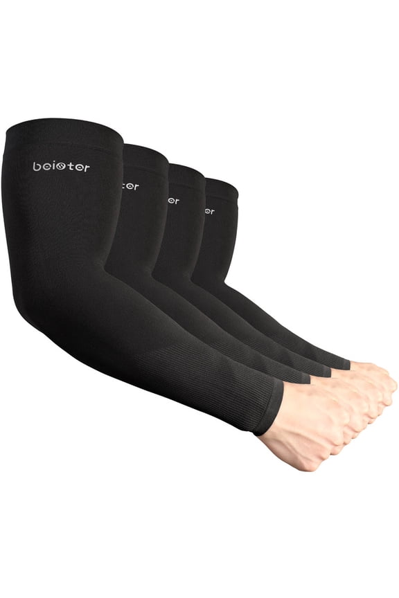 4 Pairs UV Protection Arm Sleeves, Regular & Plus Size for Men Women, Cooling Sun Sleeves for Running, Cycling, Driving, Gardening