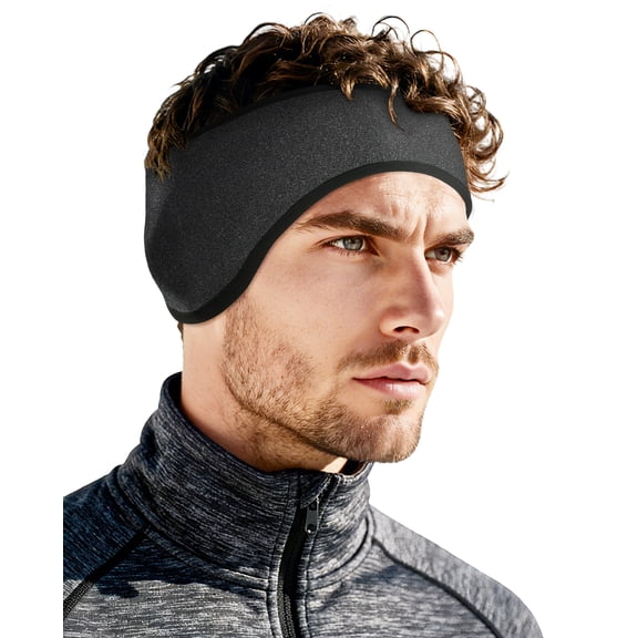 Beister Winter Sports Sweatbands for Men Women, Fleece Thermal Ear Warmer Headband for Winter Running & Outdoor Activities, 1 Pack