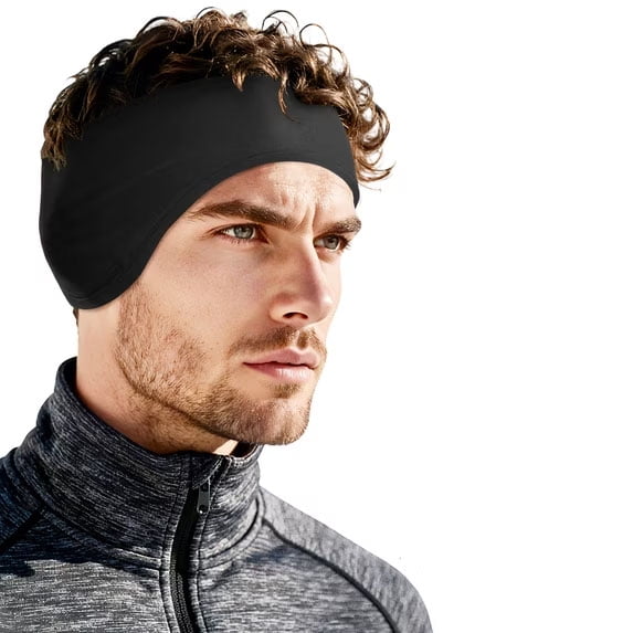 Beister Winter Sports Sweatbands for Men Women, Fleece Thermal Ear Warmer Headband for Winter Running & Outdoor Activities, 1 Pack