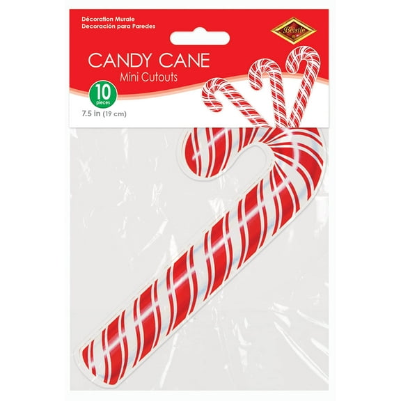 Beistle 10 Piece Mini Candy Cane Cutouts Christmas Party Decorations