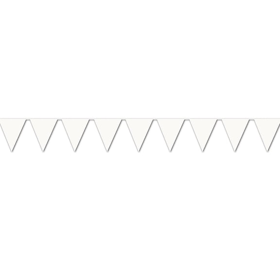 Beistle 10" x 12' Indoor/Outdoor Graduation Pennant Banner; White 4/Pack 50708-W