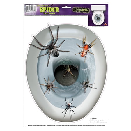 Beistle 12" x 17" Spider Toilet Topper Peel 'N Place Sticker; 4/Pack 01933