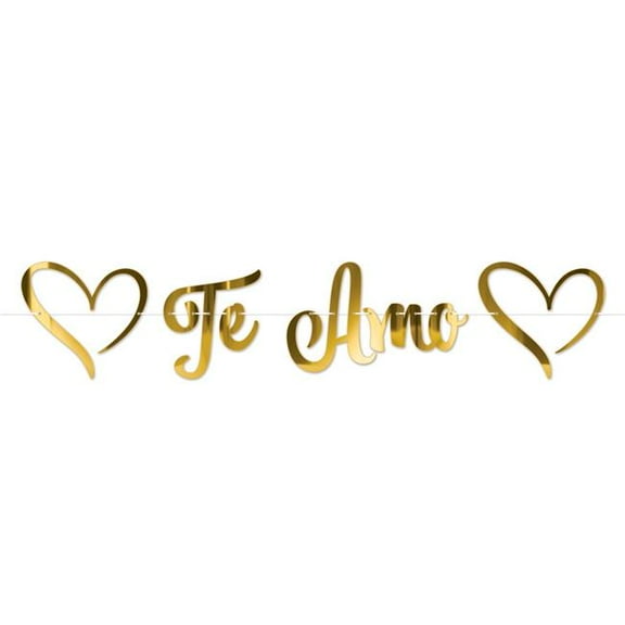 Beistle 77229 12 x 5 ft. 3 in. Foil Te Amo Streamer - Pack of 12