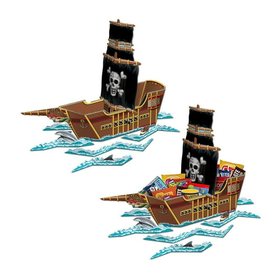 Beistle 18 1/2" x 26" Pirate Ship Centerpiece; 2/Pack 54597