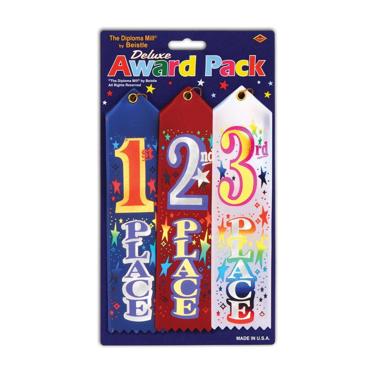 6 Packs Bulk 1st/2nd/3rd Place Award Ribbons Pack
