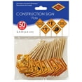 thumbnail image 1 of Beistle, 2 1/2-Inch, Orange/Black Construction Sign Food Picks, 1 of 4