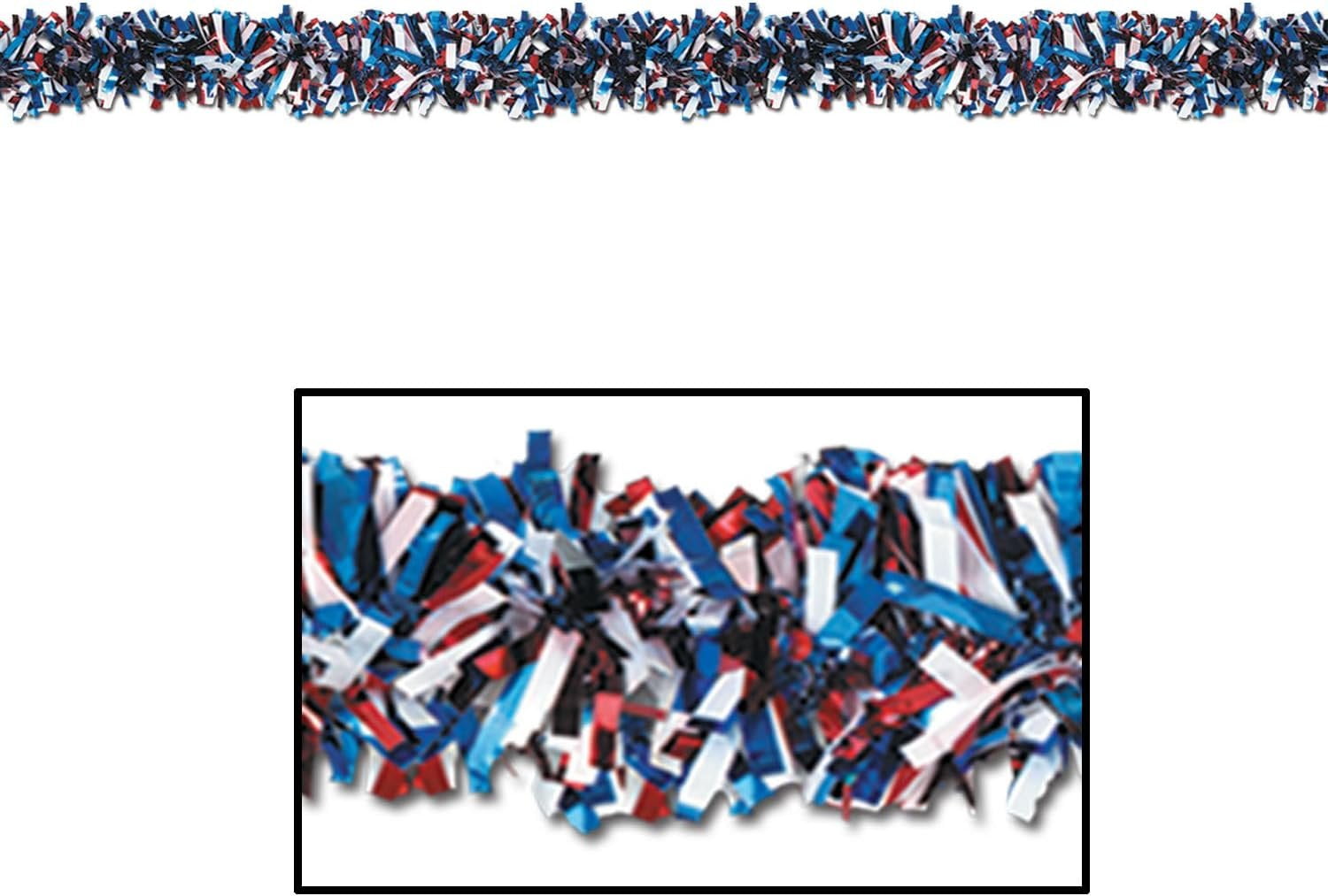 Beistle 2 Piece 4 in x 15 FT Metallic Plastic Festooning Garland in Red