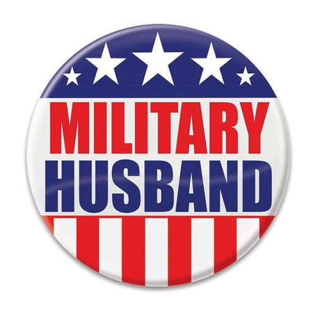 Beistle 2 in. Military Husband Button