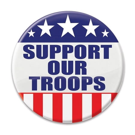 Beistle 2 in. Support Our Troops Button