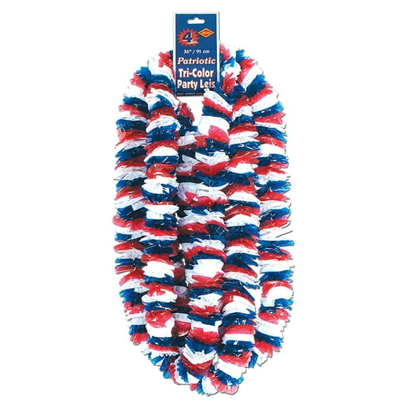 Soft-Twist Patriotic Poly Leis (red, white, blue) Party Accessory (1 count) (4/Bundle)