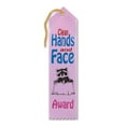 thumbnail image 1 of Beistle 2" x 8" Clean Hands and Face Award Ribbon Light Pink 9/Pack AR041, 1 of 1