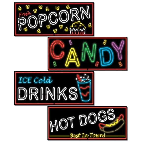 Beistle 21" Neon Food Sign Cutouts; 12/Pack 57505