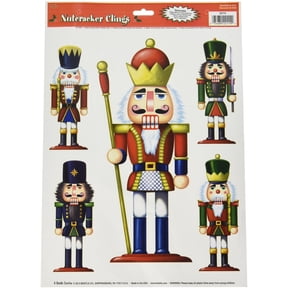 Beistle 22114 5-Piece Assorted Nutcracker Clings, Multicolored