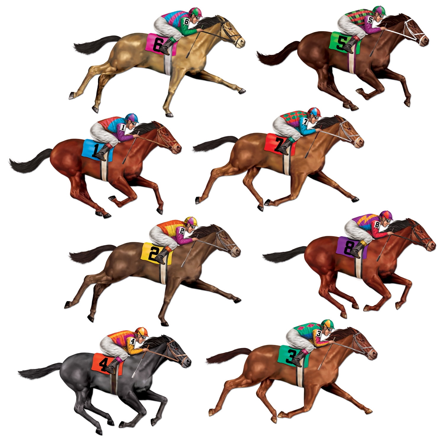 THE BEISTLE COMPANY Beistle 29" Race Horse Props; 16/Pack 52087