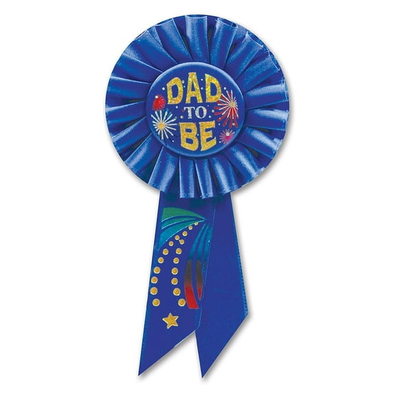 Beistle 3 1/4" x 6 1/2" Dad To Be Rosette Ribbon; 6/Pack RS180