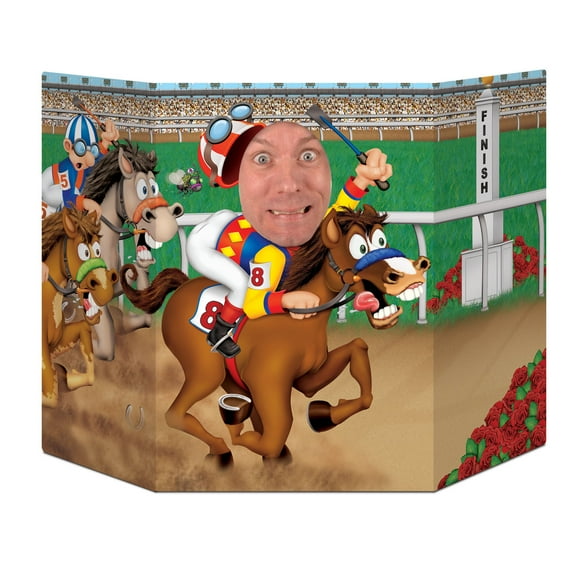 Beistle 3' 1" x 25" Horse Racing Photo Prop; 2/Pack 57958