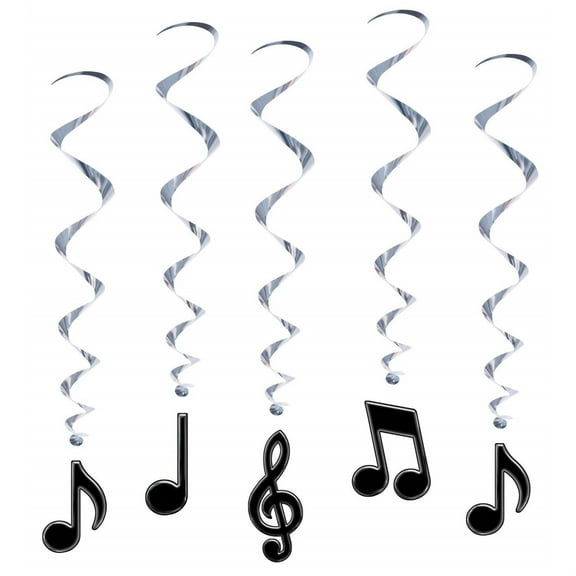 Beistle 3' Musical Note Whirls Black 15/Pack 57623
