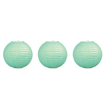Beistle 3 Piece 9.5" Paper Lanterns, Mint Green