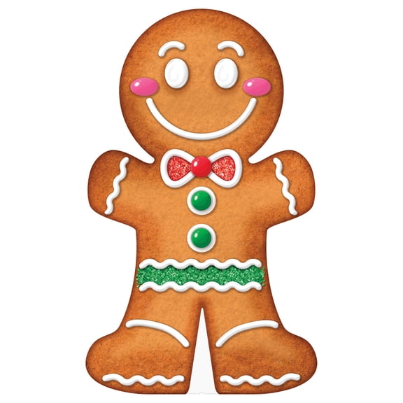 Beistle 3D Gingerbread Man Cookie Stand Up Christmas Decoration - 3.5' - Brown and White - Pack of 4
