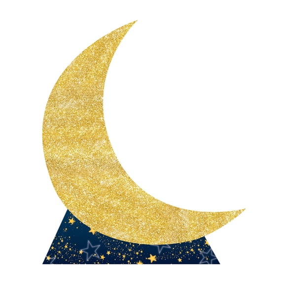 Beistle 3D Starry Night Crescent Moon Stand Up Decoration - 7.75' - Gold and Blue