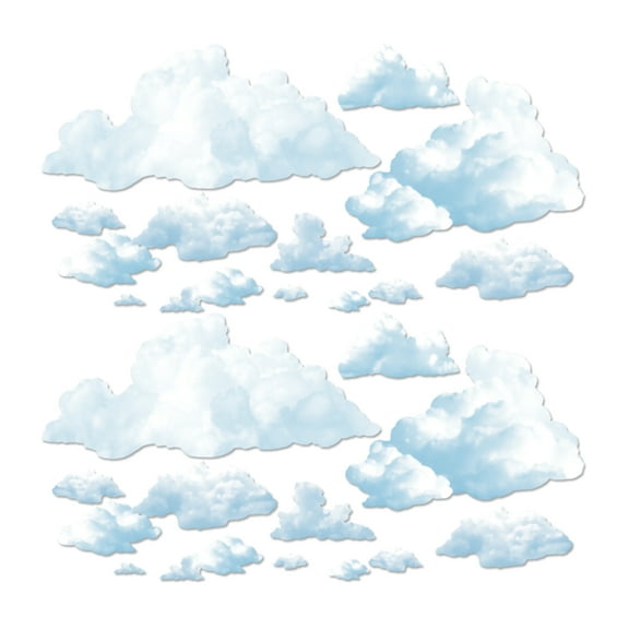 Fluffy Cloud Props, 3.75"-3' 3.75", (24/Pkg)