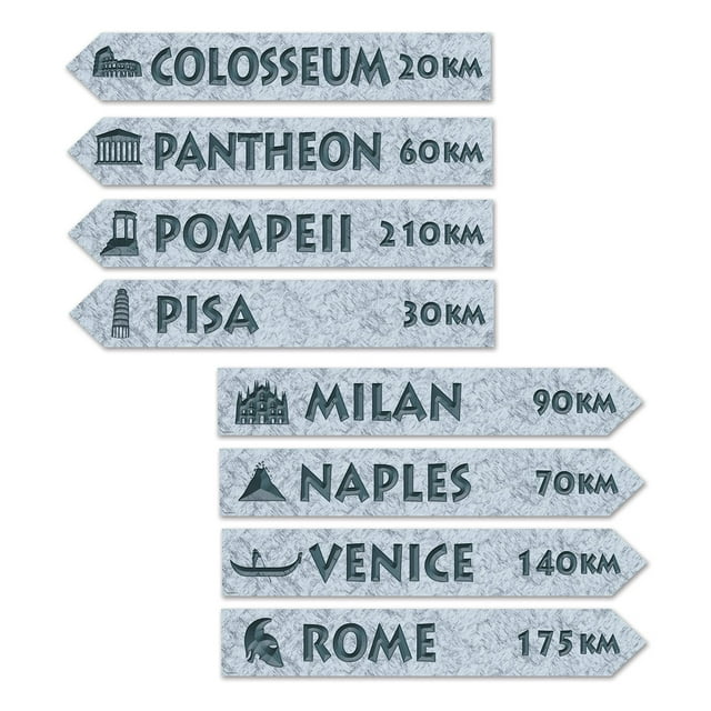 Beistle 4 Piece Italian Theme Street Sign Cut Outs Wall Decorations Italy Party Decorations
