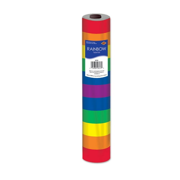 Beistle 40" Vibrant Unique Rainbow Table Roll Decor