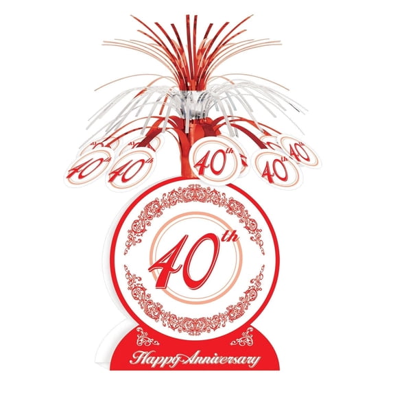 Beistle - "40th" Anniversary Centerpiece - 13" - Pack of 12