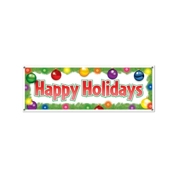 Beistle 5' x 21" Happy Holidays Festive Christmas Sign Banner Decoration