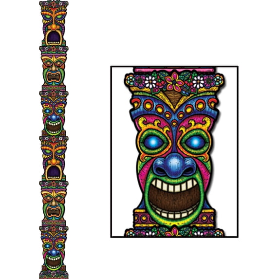 Party Decoration Jointed Tiki Totem Pole 7' - 12 Pack (1 Per Package)