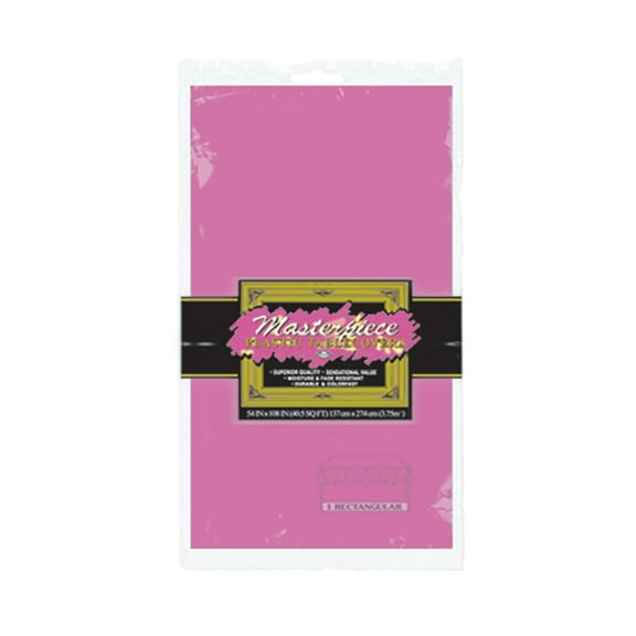 Plastic Rectangular Tablecover 54" X 108" Cerise - 12 Pack (1 Per Package)