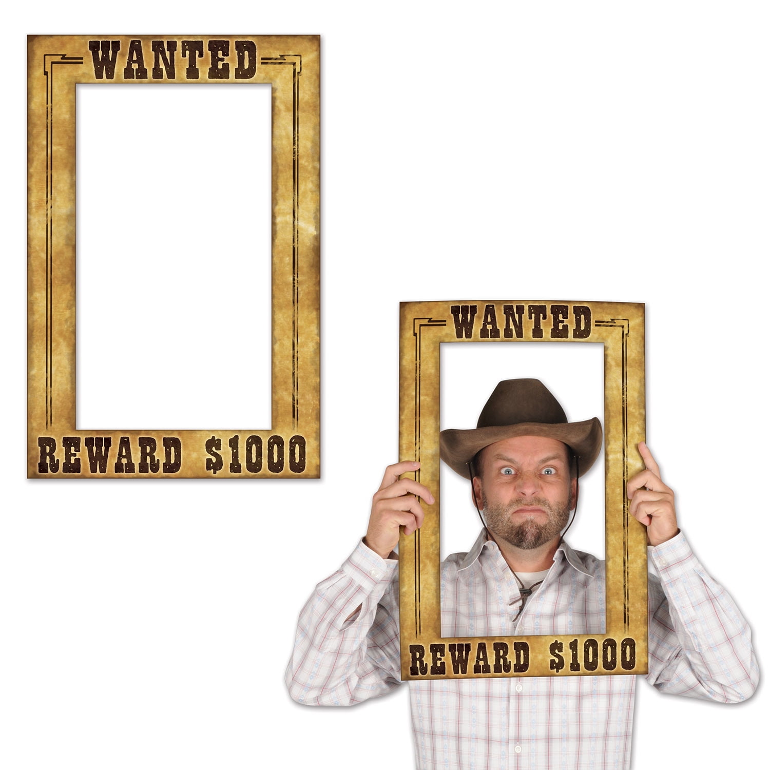 Western Wanted Poster Style Photo Fun Frame, 15.5" x 23.5", Multicolor
